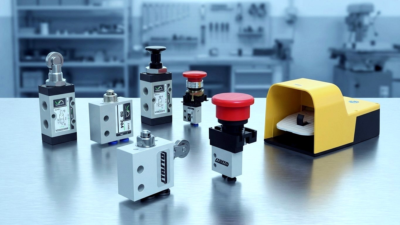 Mechanisch betätigte Wegeventile – Rollenhebel-, Nocken-, Tasten- & Fußventile