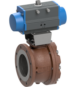 Flanged ball valve with pneumatic actuator BA040-125-S0