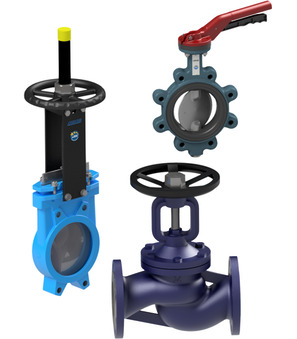 Valves, flaps and slide gate valves - manual