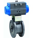 Flanged ball valve with pneumatic actuator Series BA160-D0-A