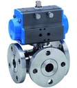 Flanged ball valve with pneumatic actuator Series BA055-D-A, BA056-D-A